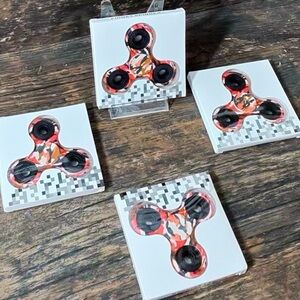 Set of 4 Camouflage Red Pattern Fidget Spinner for Kids